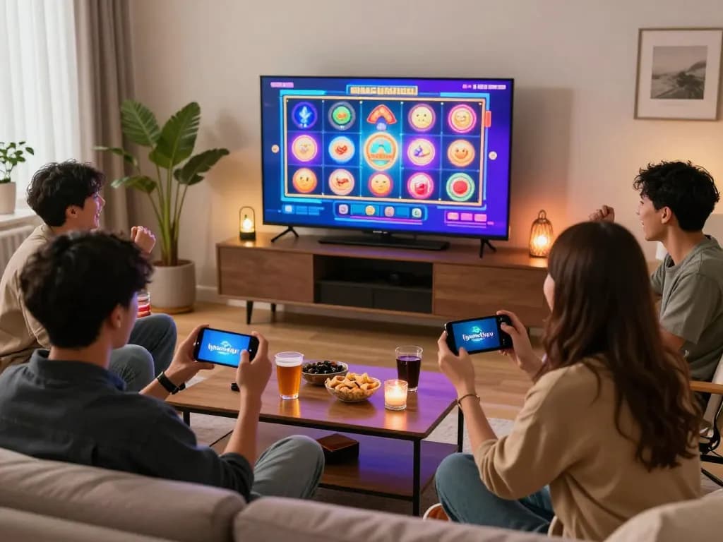 Exciting online gaming scene with friends enjoying ligasedayu casino games