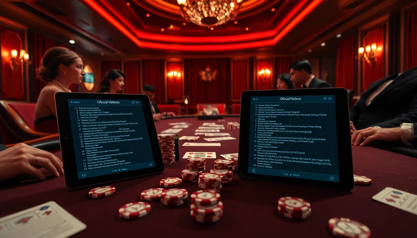 The official hidden wiki links integrated into a luxurious casino scene with poker chips and cards on the table.
