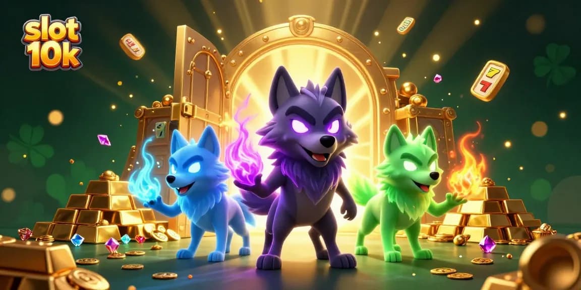 Experience thrilling gameplay with slot 10k through ghostly wolves, treasures, and energetic reels.