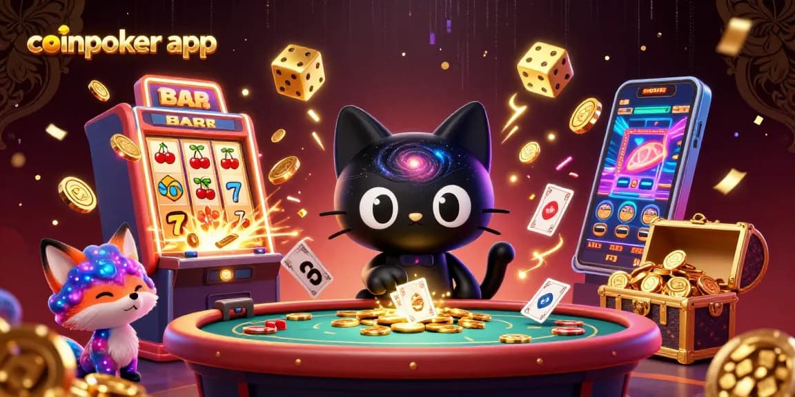 Utilisez l'application CoinPoker pour jouer au poker et gagner des jetons dans un casino cosmique.