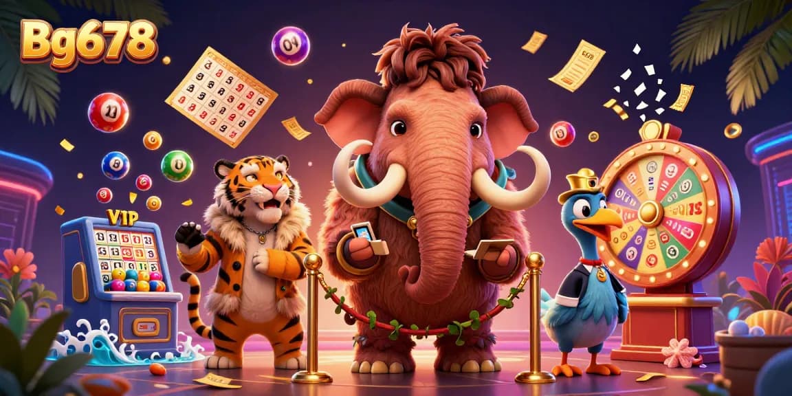 Engage in thrilling lottery action with Bg678's vibrant casino scene featuring dynamic game elements.