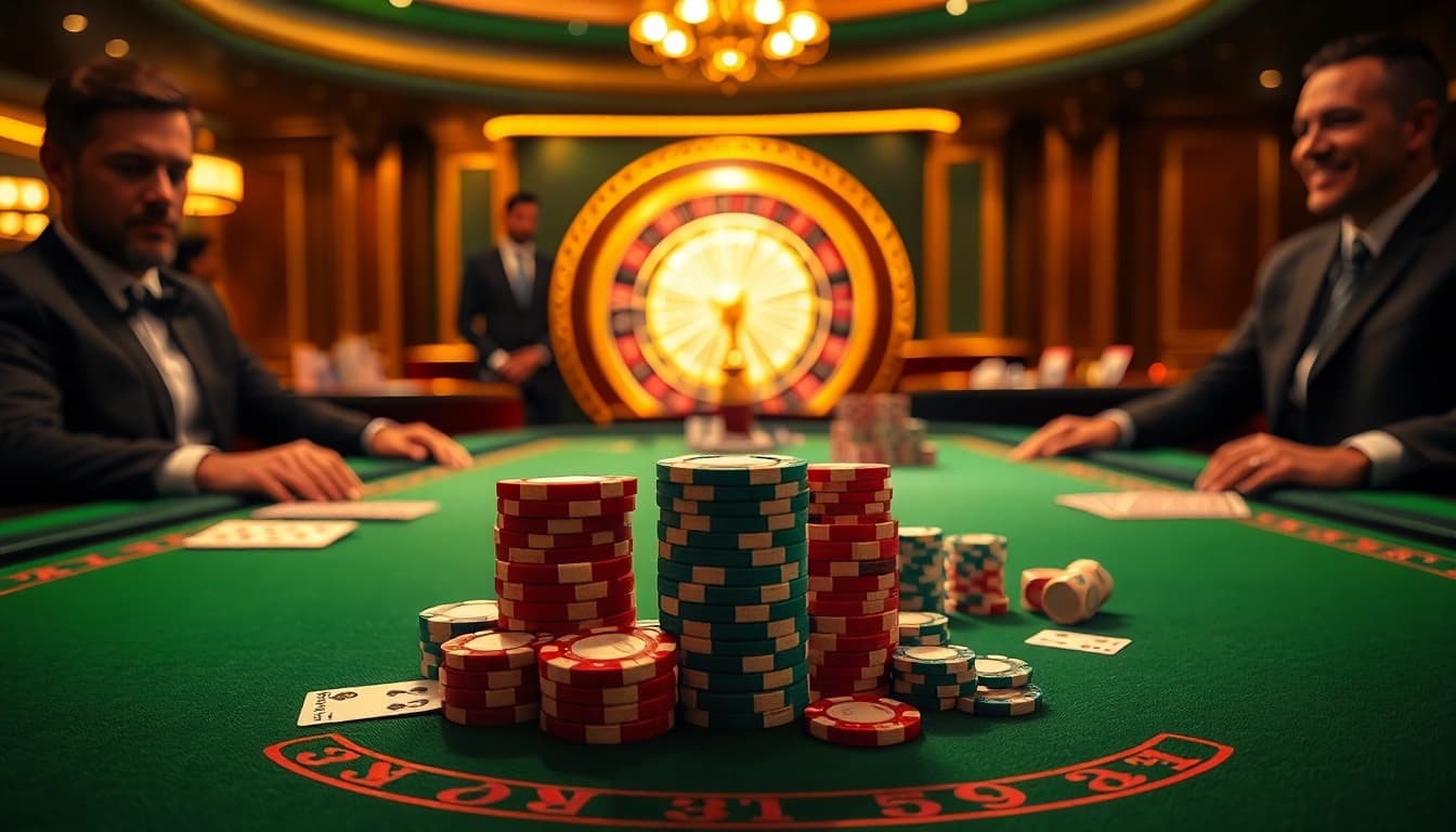 Exciting poker setup with vibrant BL555 elements emphasizing professionalism and luxury.