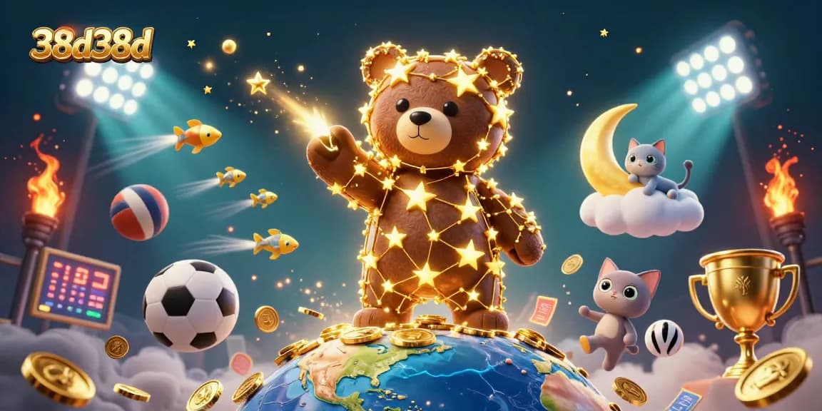 Jogue 38d38d e ganhe moedas de ouro na ilustração colorida e dinâmica.