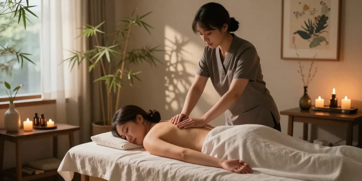 Experience a relaxing 대구마사지 in a serene spa setting with calming decor and gentle lighting.