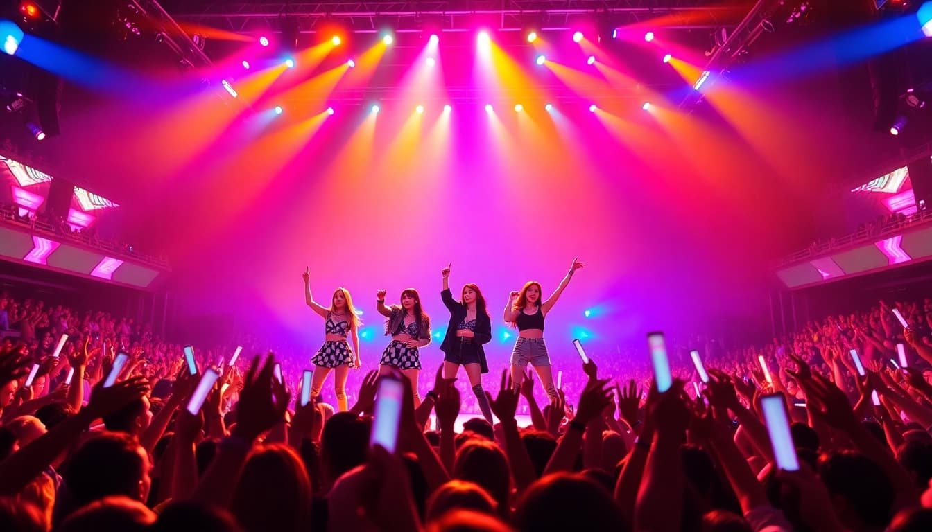 Blackpink news highlights concert performance with vibrant stage and enthusiastic fans