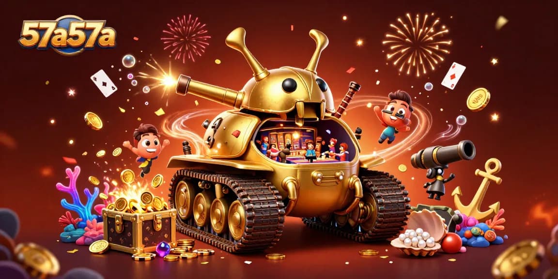 Experience thrilling gameplay at 57a57a with a vibrant 3D casino scene bursting with excitement.