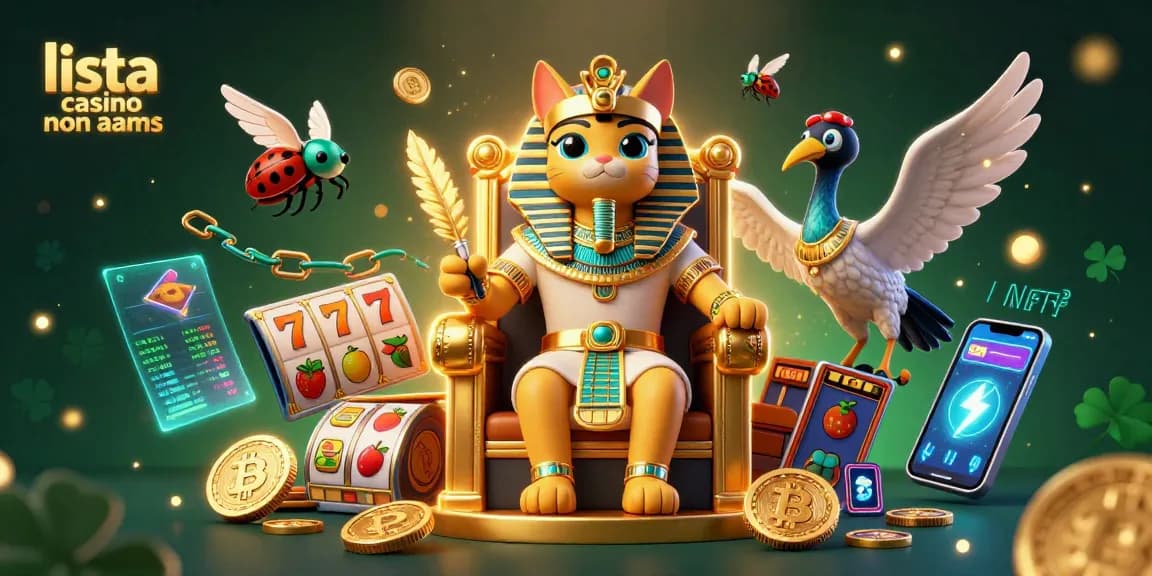 Scopri lista casino non aams con un gatto faraone egiziano e simboli di gioco lucenti.