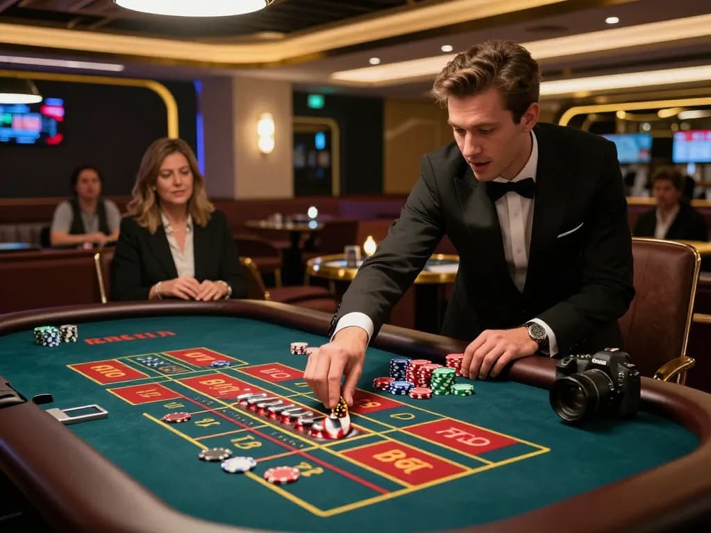 F168 players placing bets at a roulette table in an elegant casino, capturing the thrill of gameplay.