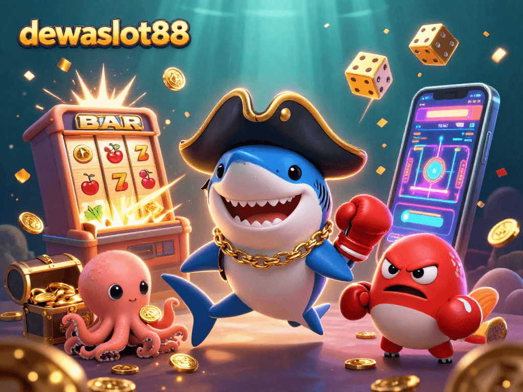 Mainkan pengalaman dewaslot88 dengan grafik slot mesin dan karakter lucu di bawah air