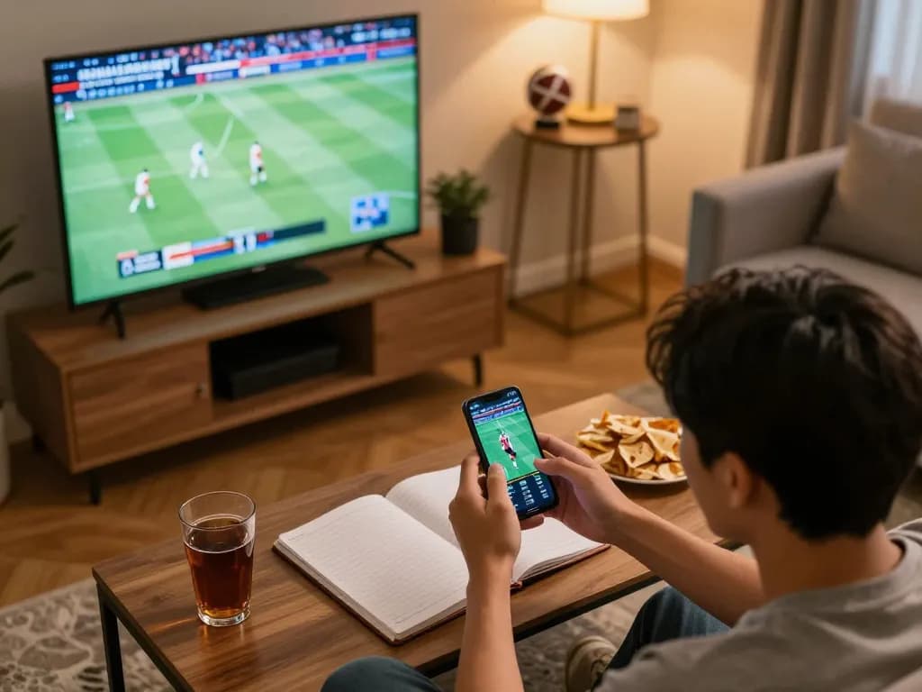 The excitement of placing live bets on Bong Da Lu while watching a football match at home.