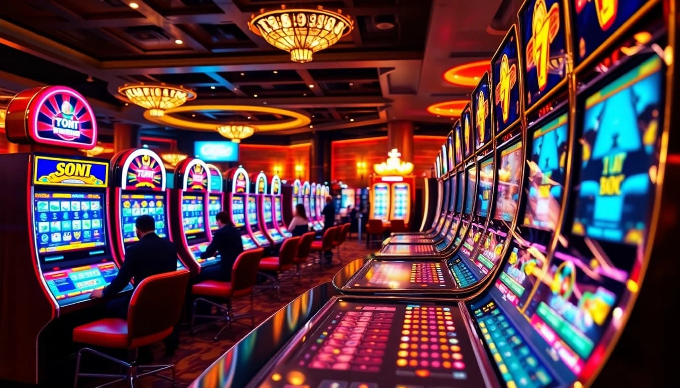 Experience thrilling moments at a casino online with vibrant gaming machines and tables.