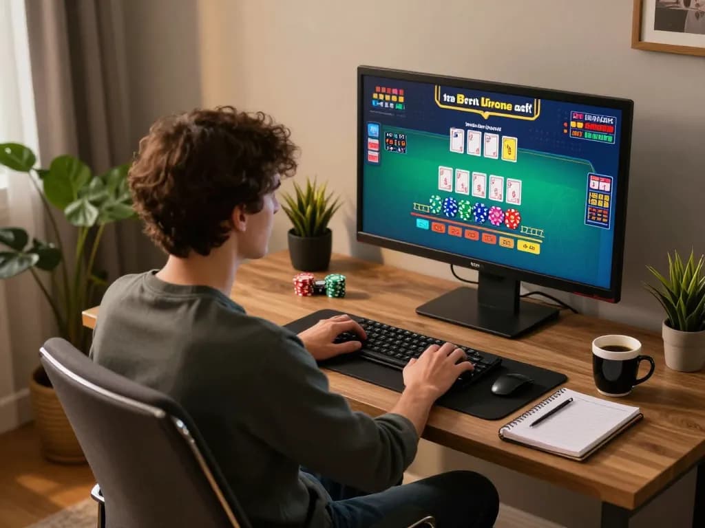 KJC players enjoying an online blackjack game from a cozy home setup.
