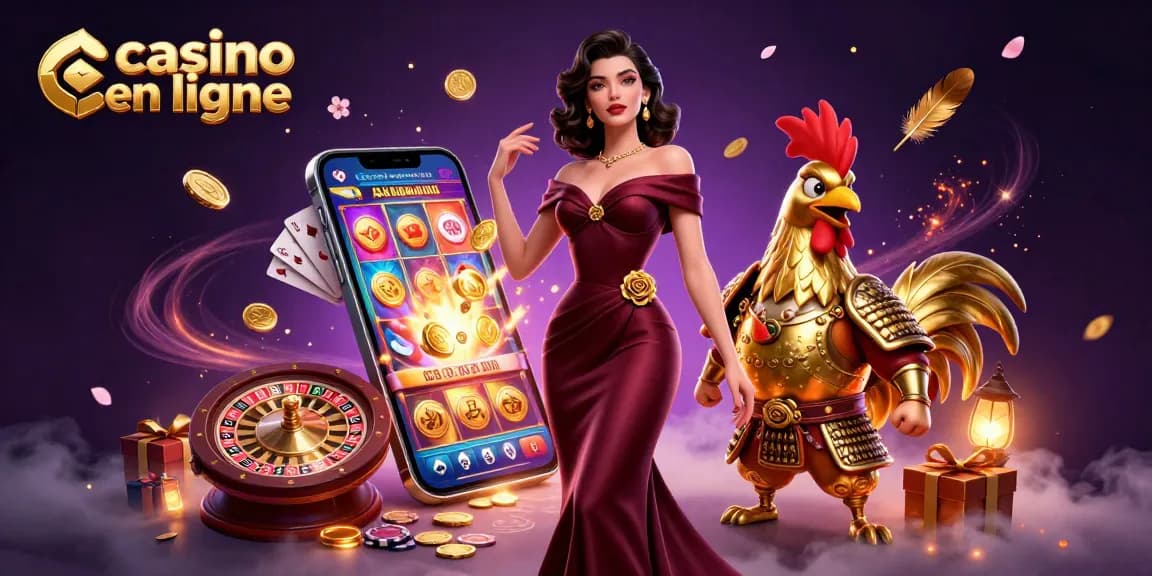 Vivez l'excitation au casino en ligne avec une scène glamour de jeux et une ambiance riche