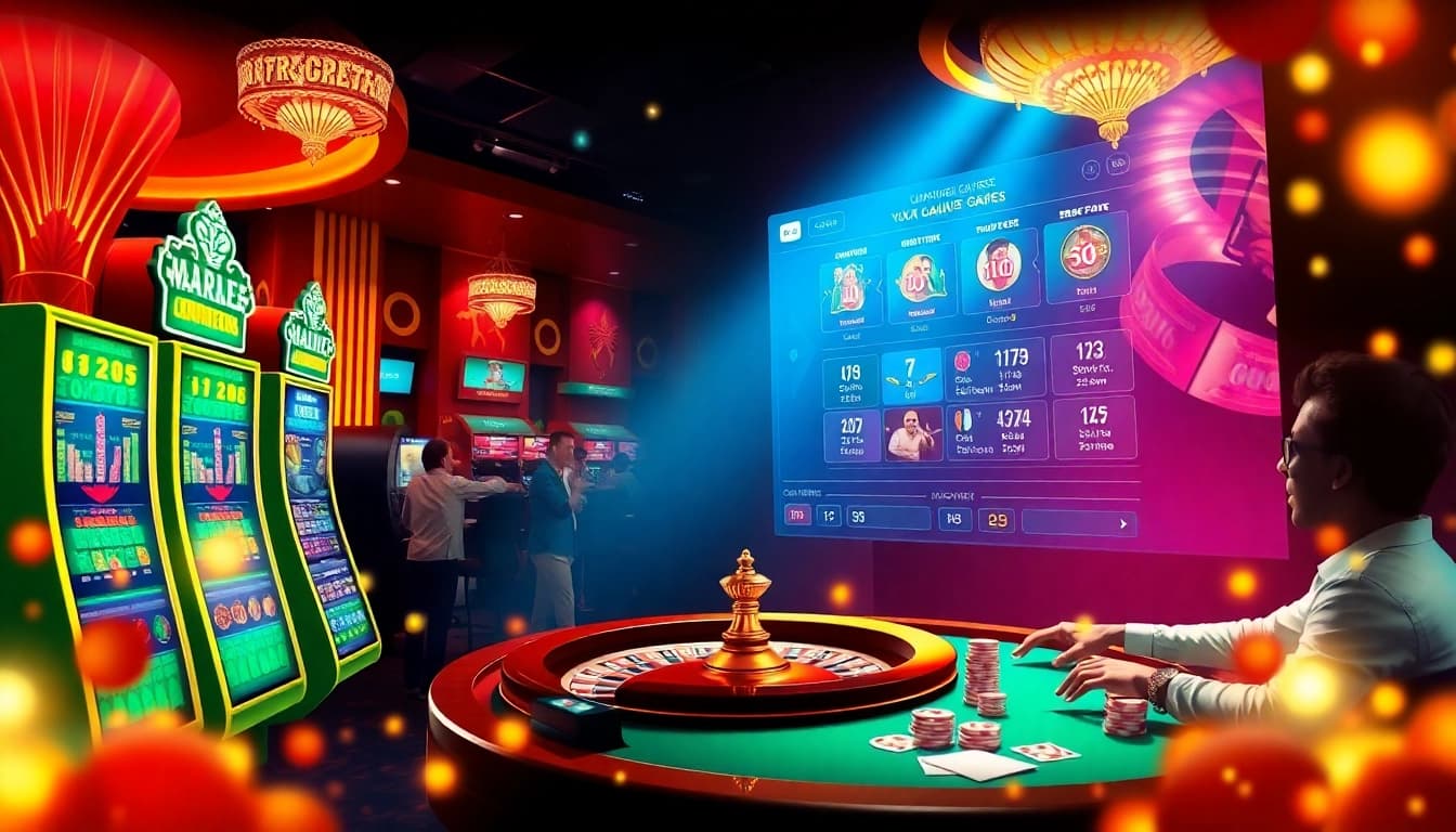 Experience the excitement of apk jaya as players engage in thrilling casino games at vibrant tables.