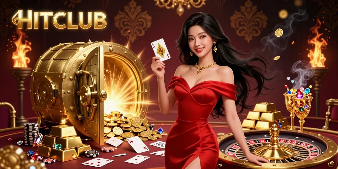Engage with HITCLUB's dazzling casino world featuring a glamorous woman and roulette.