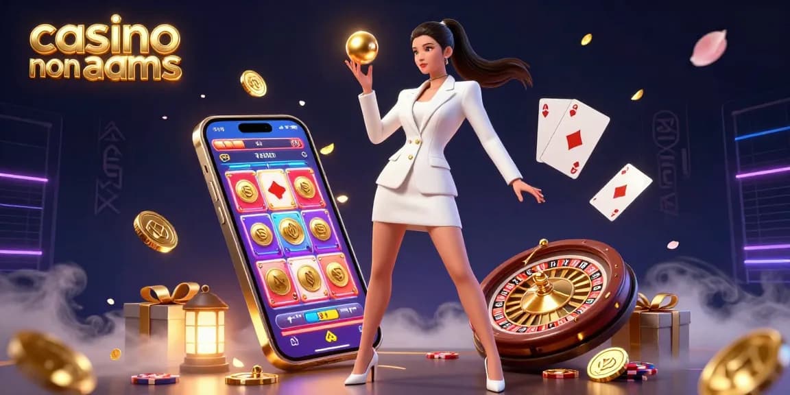 Rappresentazione coinvolgente di una splendida donna asiatica in smoking in un casino non aams, che mostra elementi di gioco dinamici e lusso.