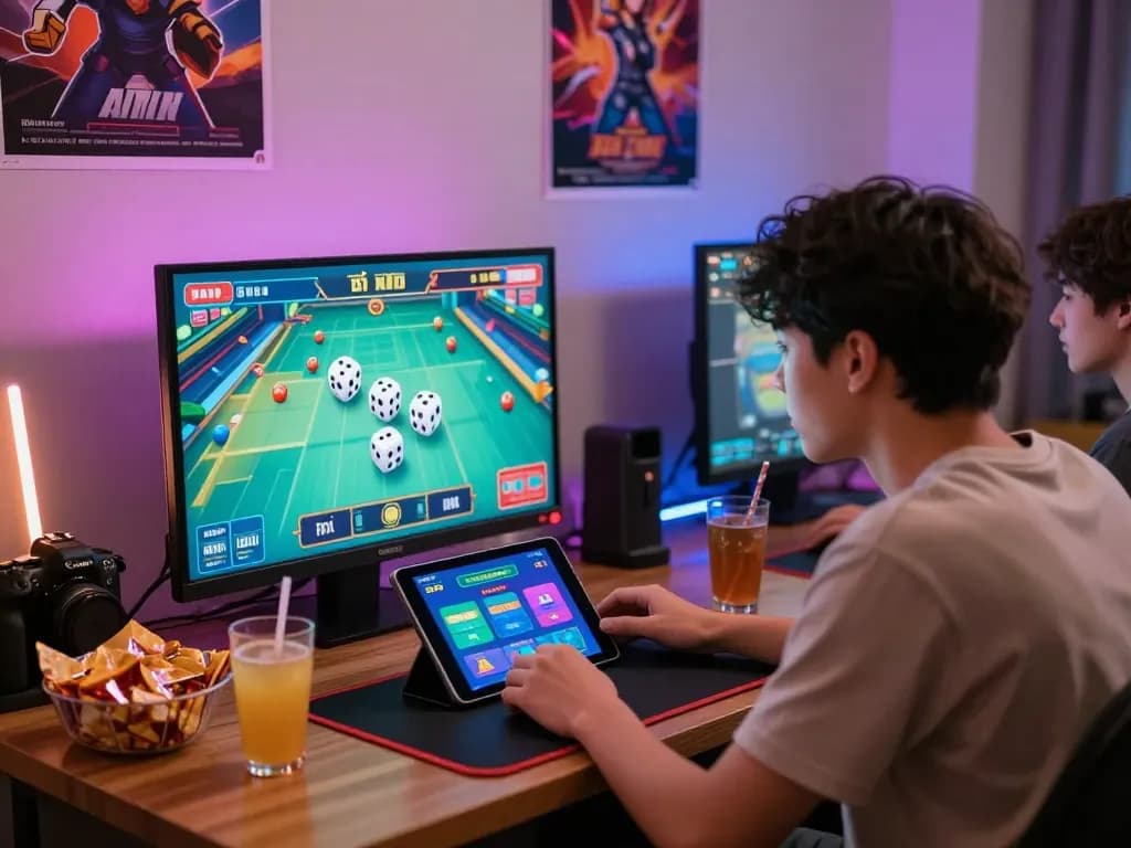Exciting experience of players enjoying tài xỉu online with digital screens and ambient gaming atmosphere.