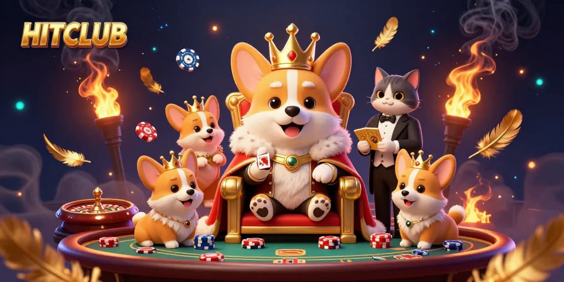 Join the excitement at HITCLUB by winning big at dynamic gambling games featuring royal corgis and golden cards.