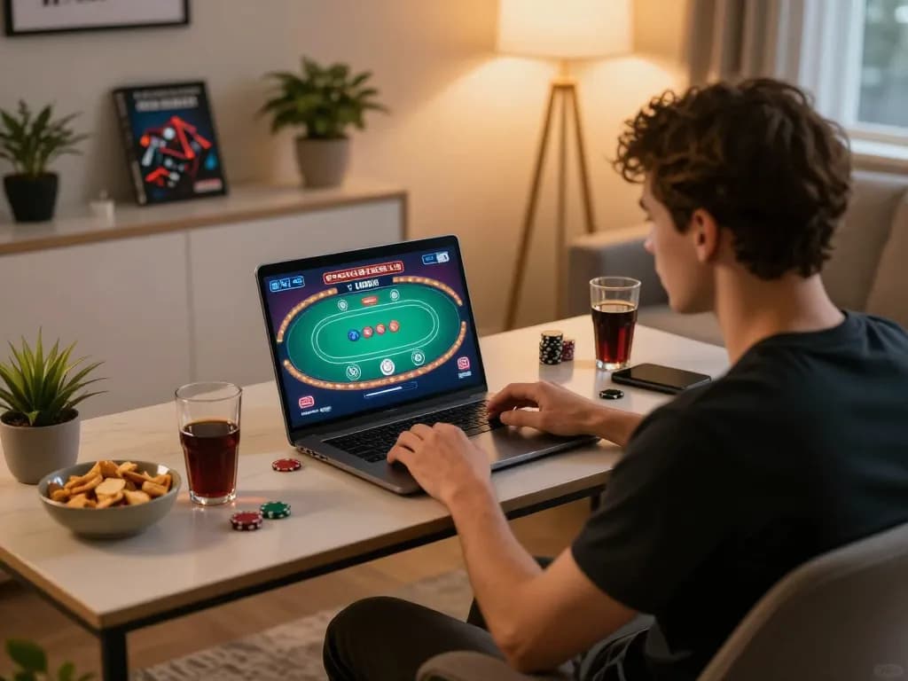 Engage with slot-gacor2026 through thrilling online poker gameplay in a cozy home environment.