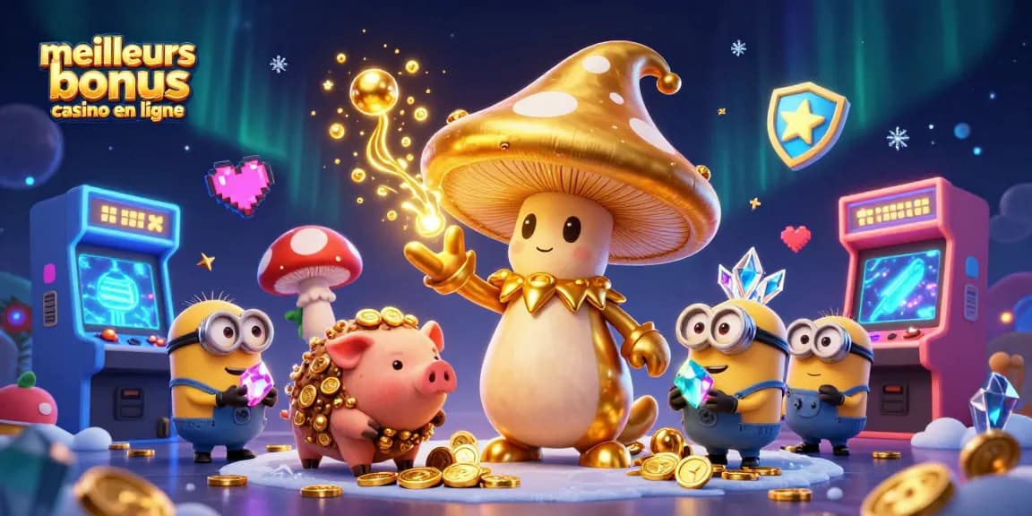 Profitez des meilleurs bonus casino en ligne avec un mage en or et des jackpots scintillants.