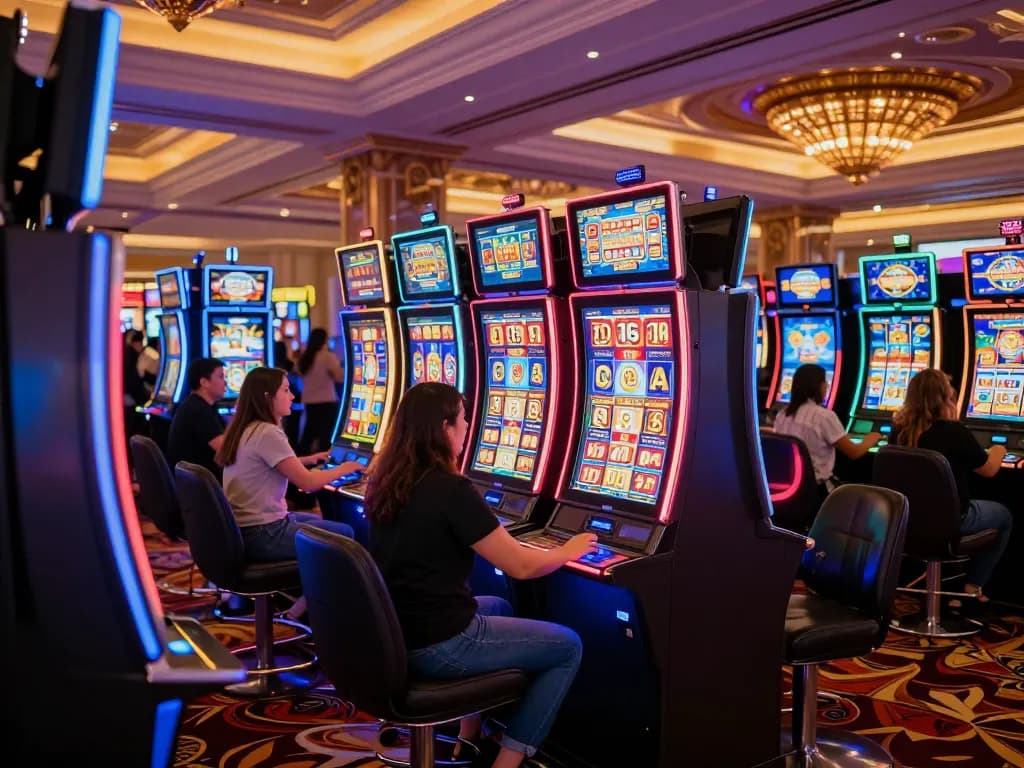 Engaging gameplay at mau777 slot machines in a lively casino atmosphere