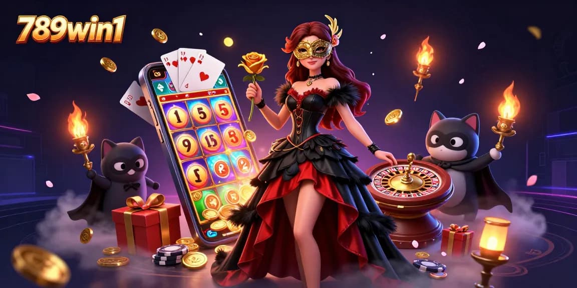 Engage with thrilling games at 789win1, featuring dynamic slot reels and captivating casino elements.