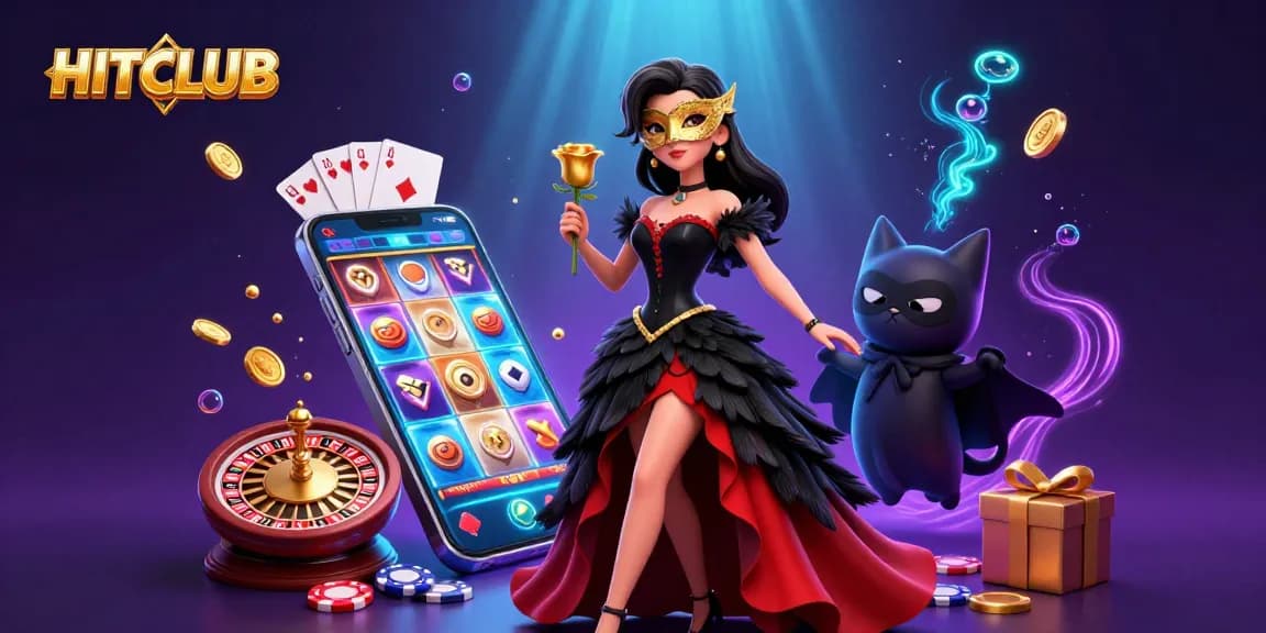 Engage in HITCLUB's thrilling slot games featuring spinning reels and captivating casino elements.