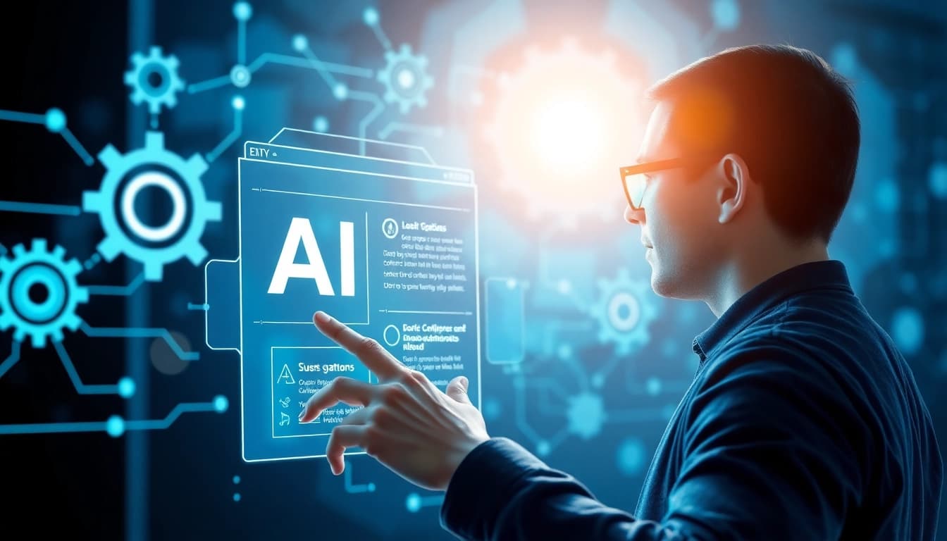 Engaging visual of human interface with AI showcasing seamless user interaction and advanced technology.