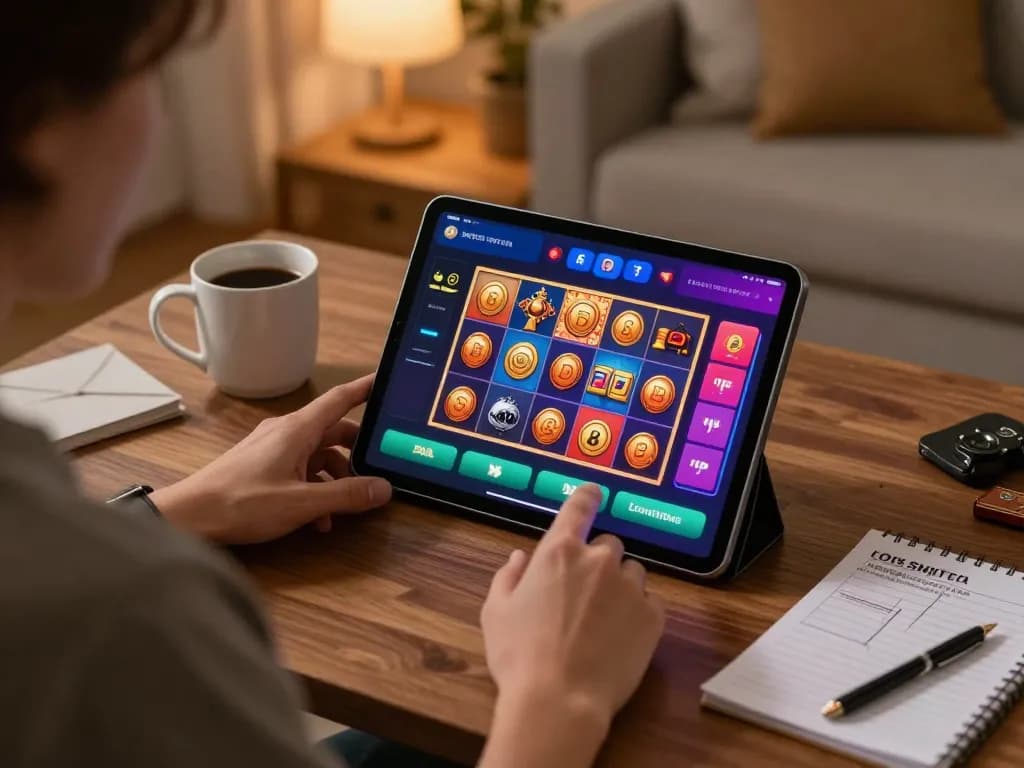 Engaging in thrilling gameplay on rr88com's online casino app from a cozy home setting