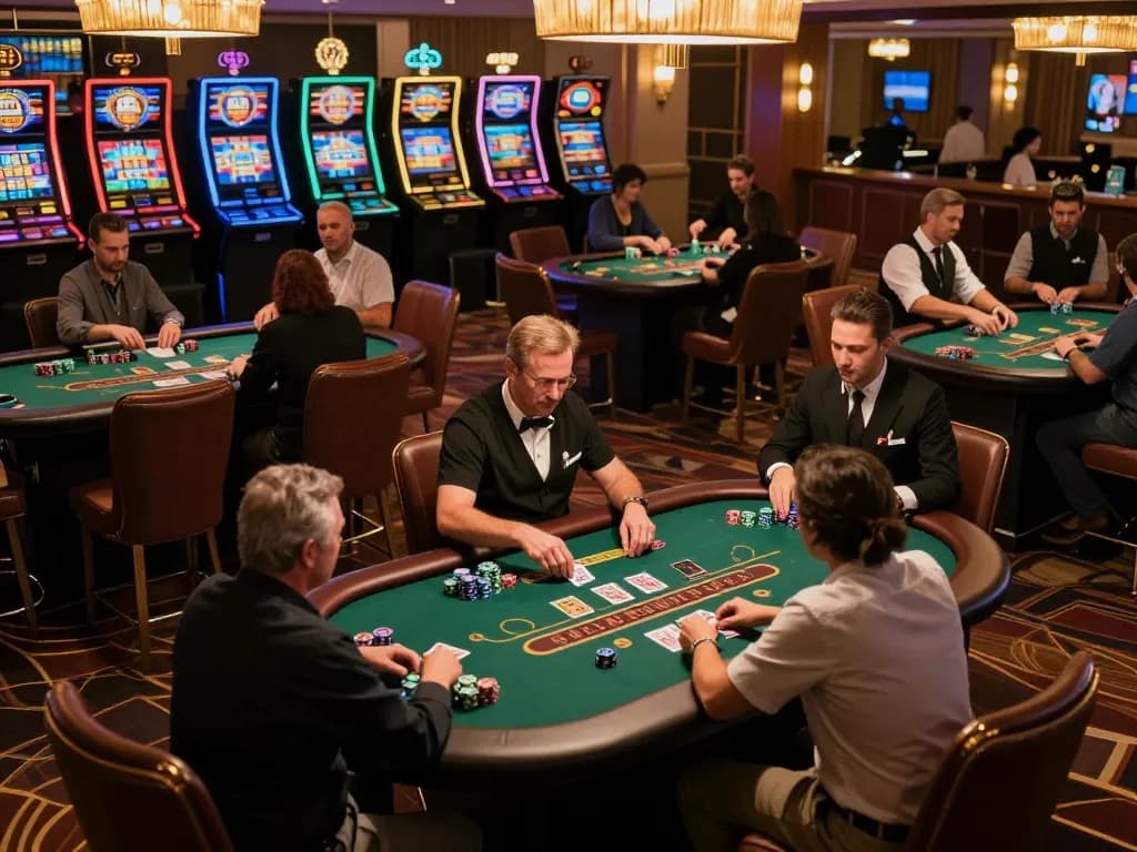 Action-packed scene of players engaged in blackjack at 789clubgo casino, showcasing excitement and strategy.