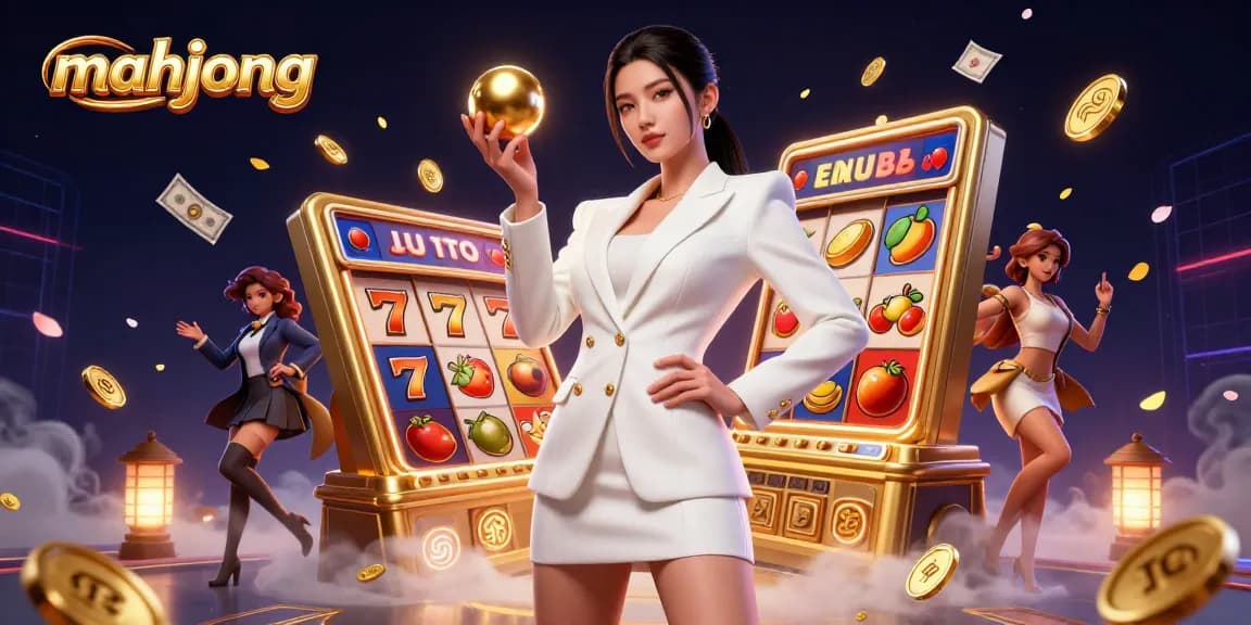 Engage with mahjong in a vibrant casino setting, showcasing slot reels and dynamic gaming elements.