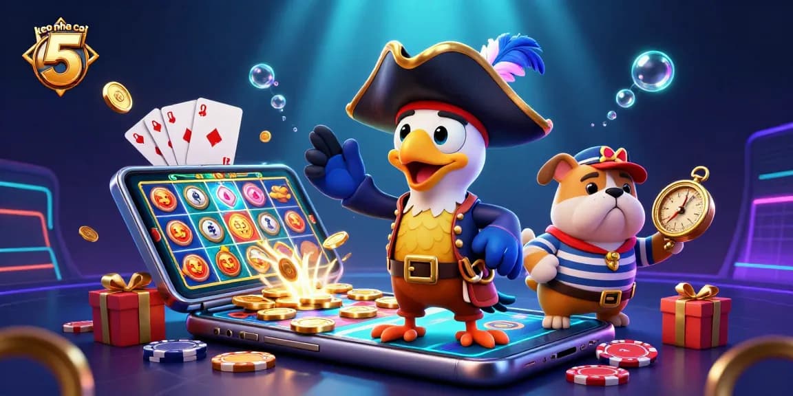 Engage with thrilling gameplay at keo nha cai 5, featuring 3D characters in a dynamic gambling scene.