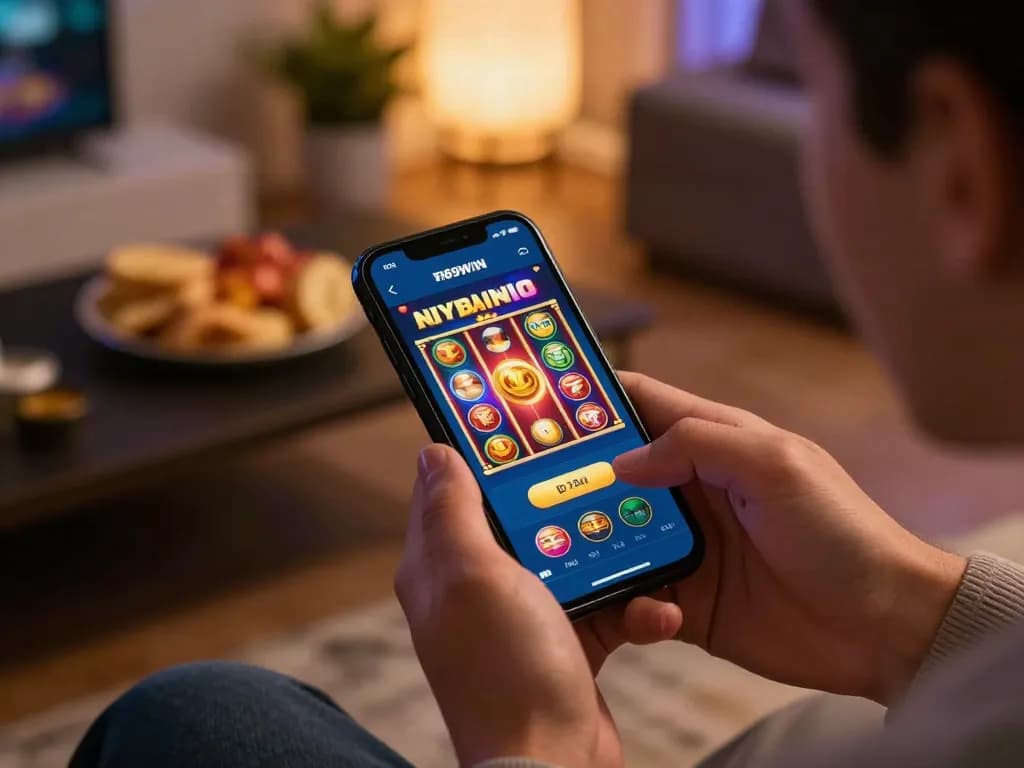 Playing exciting slot games on 789win link mới app from home, engaging online casino experience.