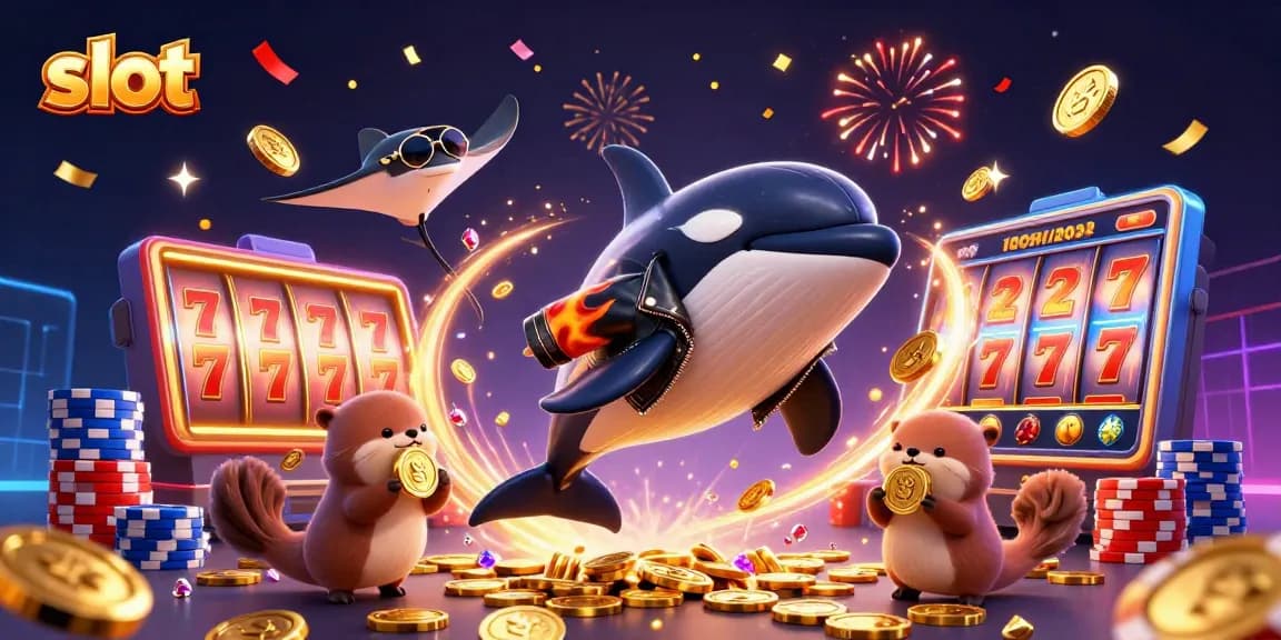 Spin vibrant slots with the playful orca, stingray, and sea otters in a dazzling casino scene.