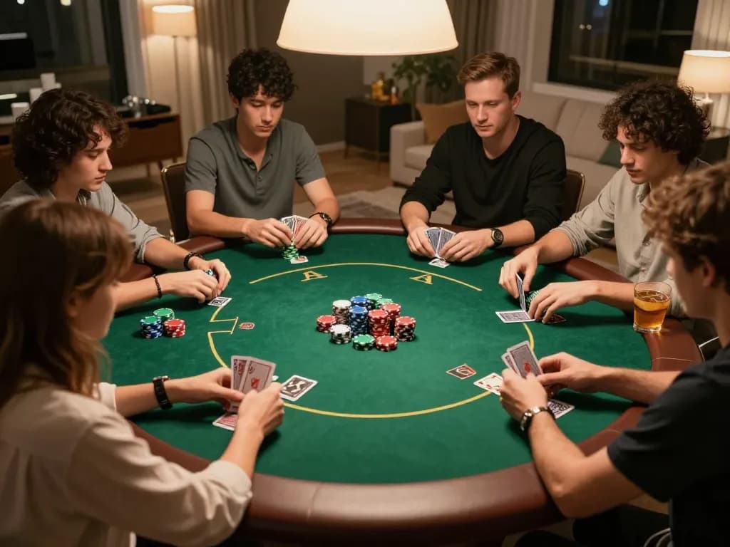 Players enjoying a dynamic poker game at home with 688v strategies in action.