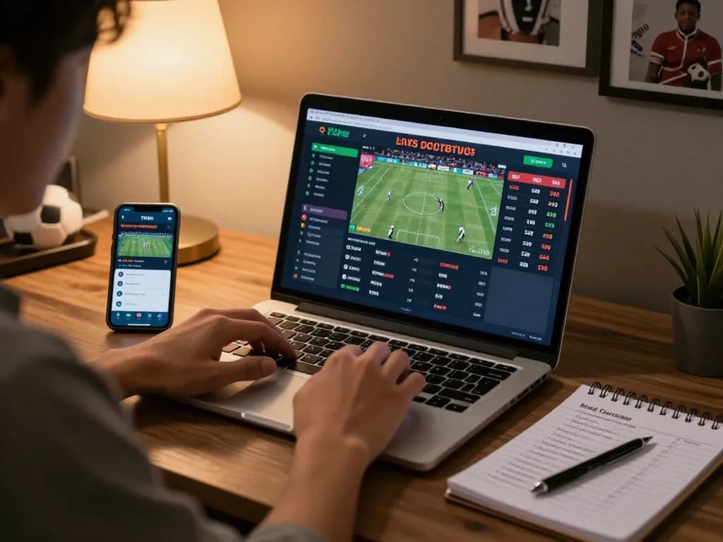 Placing live sports bets on 678vip platform from a cozy home office.