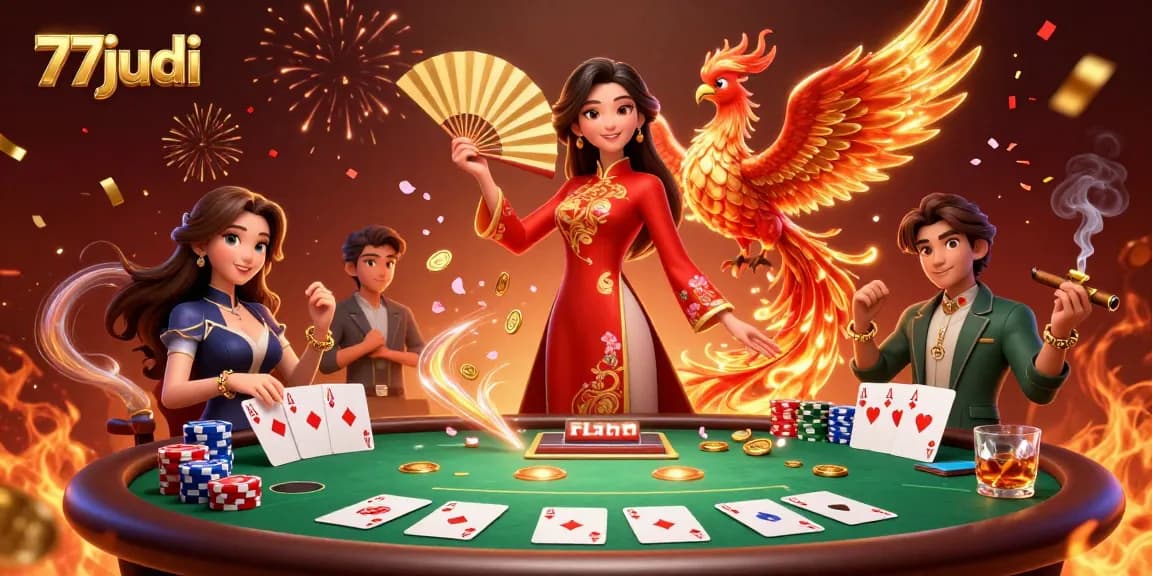 Play exciting games at 77judi casino with vibrant 3D characters and rich, immersive elements.