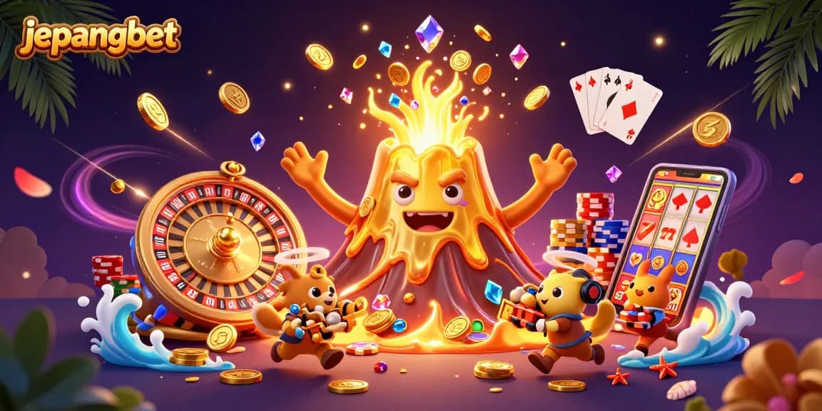 Experience the excitement at Jepangbet with luck and winnings amidst cascading treasures.