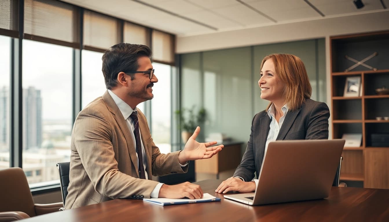 Consultation with a Manassas Personal Injury Lawyer in a professional office setting.