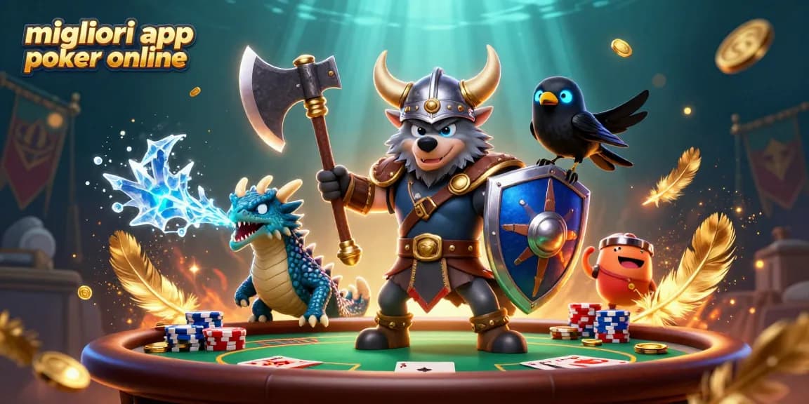 Gioca alle migliori app poker online con questa scena di una battaglia tra un guerriero lupo e un drago.