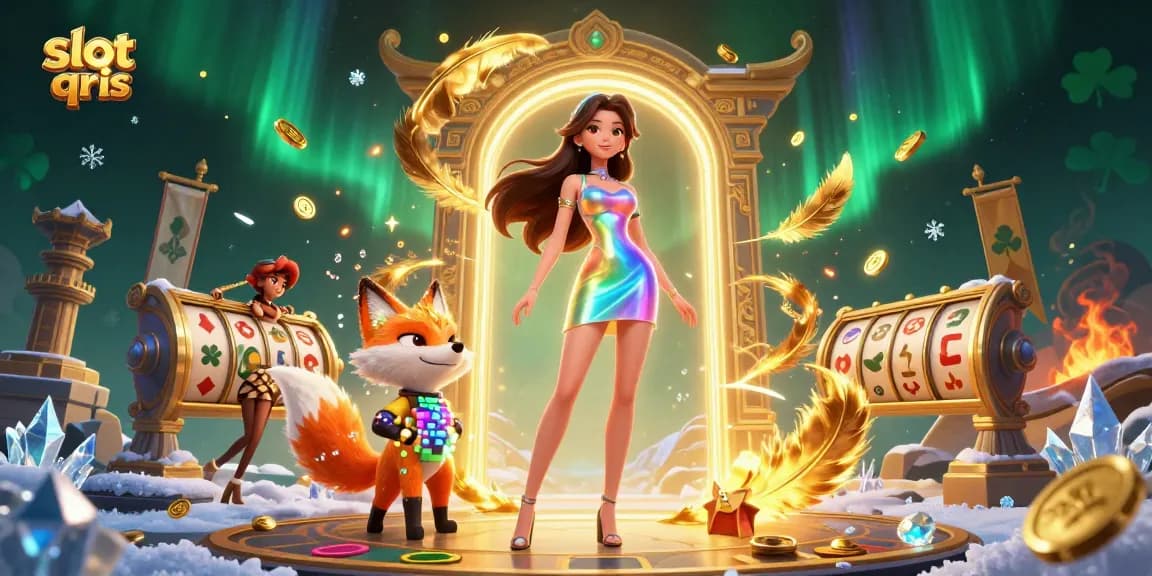 Play exciting slots with slot qris in a vibrant, dynamic 3D casino scene full of energy.