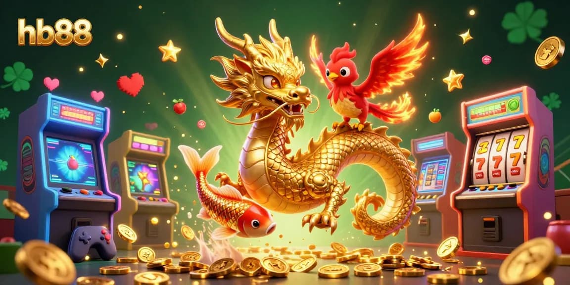 Experience thrilling action with hb88 as the dragon soars through a vibrant casino scene.