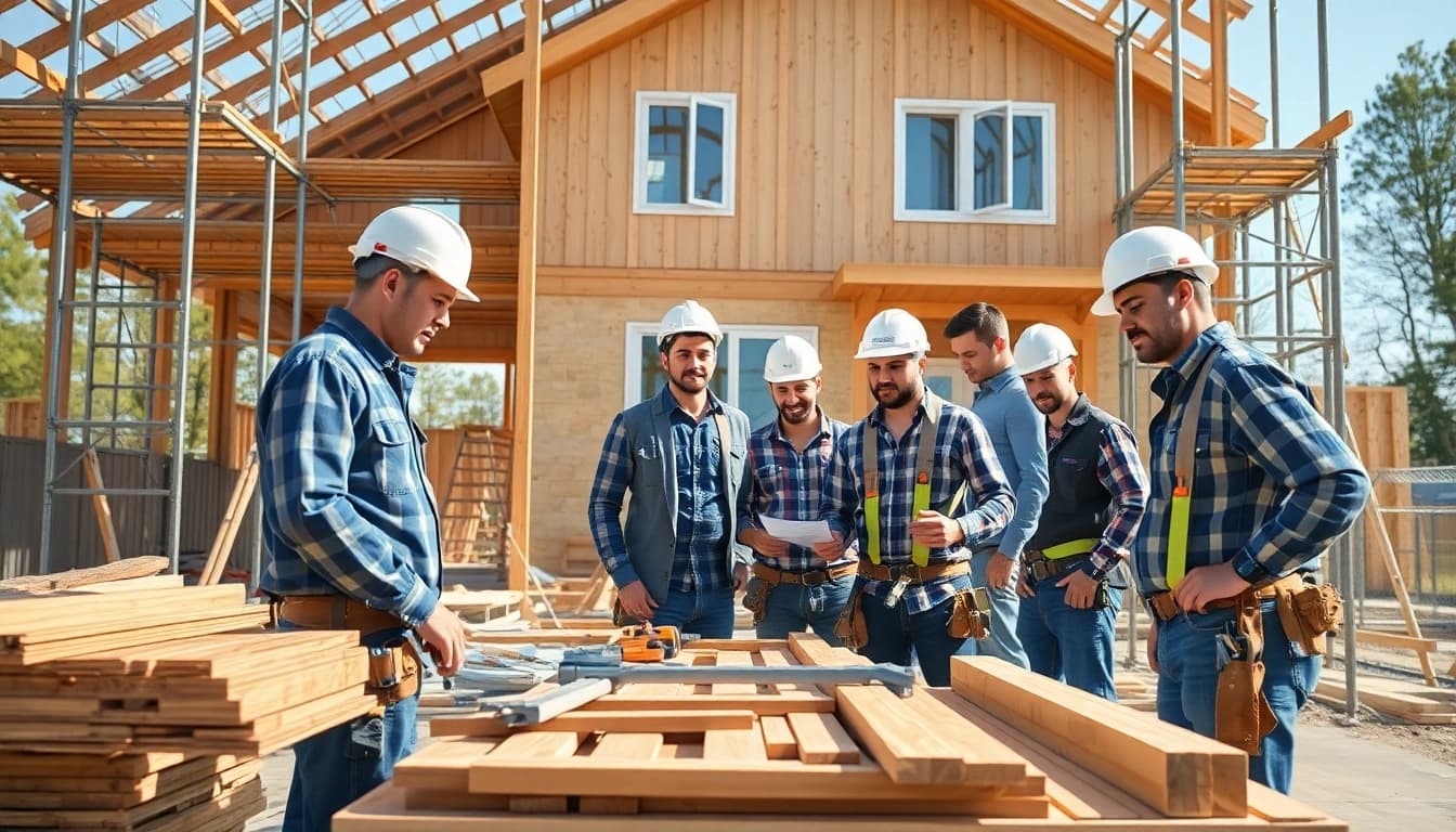 Dedicated New Jersey General Contractor team building a home, showcasing professionalism and teamwork.