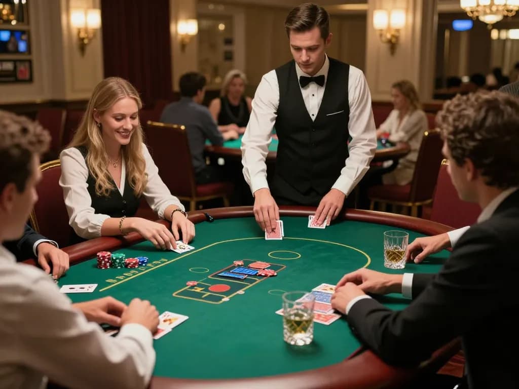 Vipwin players enjoying a high-stakes poker game at a luxurious casino table.