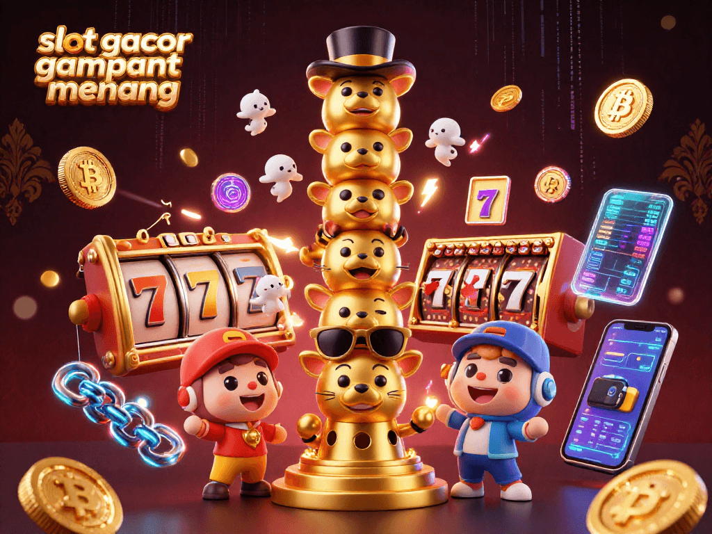 Experience thrilling wins with slot gacor gampang menang in a vibrant 3D casino scene!