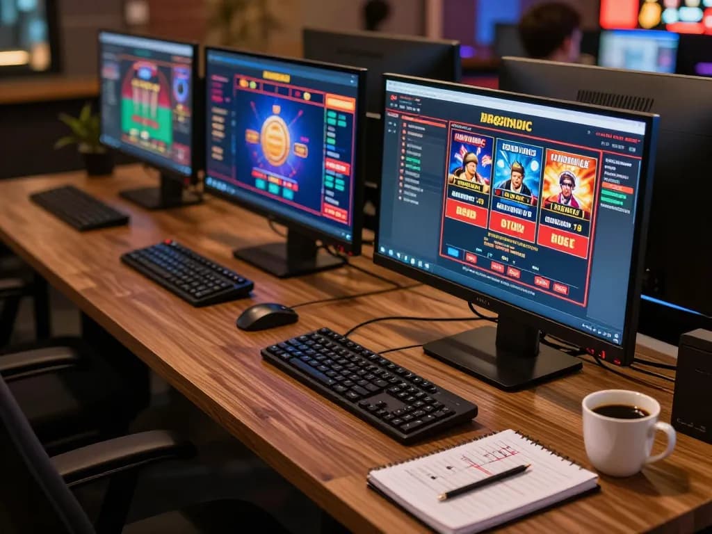 Engaging online gaming showcase with 888VI games displayed on multiple screens, promoting strategic gameplay.