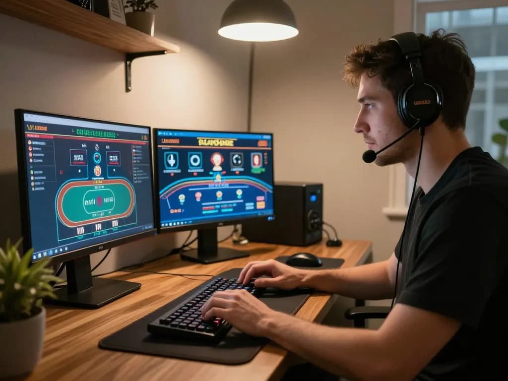 Experience thrilling online gameplay with jmb88, showcasing a professional gamer immersed in casino games