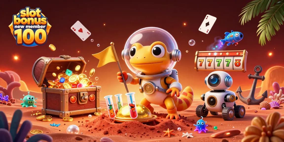 Engage with the exciting slot bonus new member 100 as Martian gecko discovers a golden casino.
