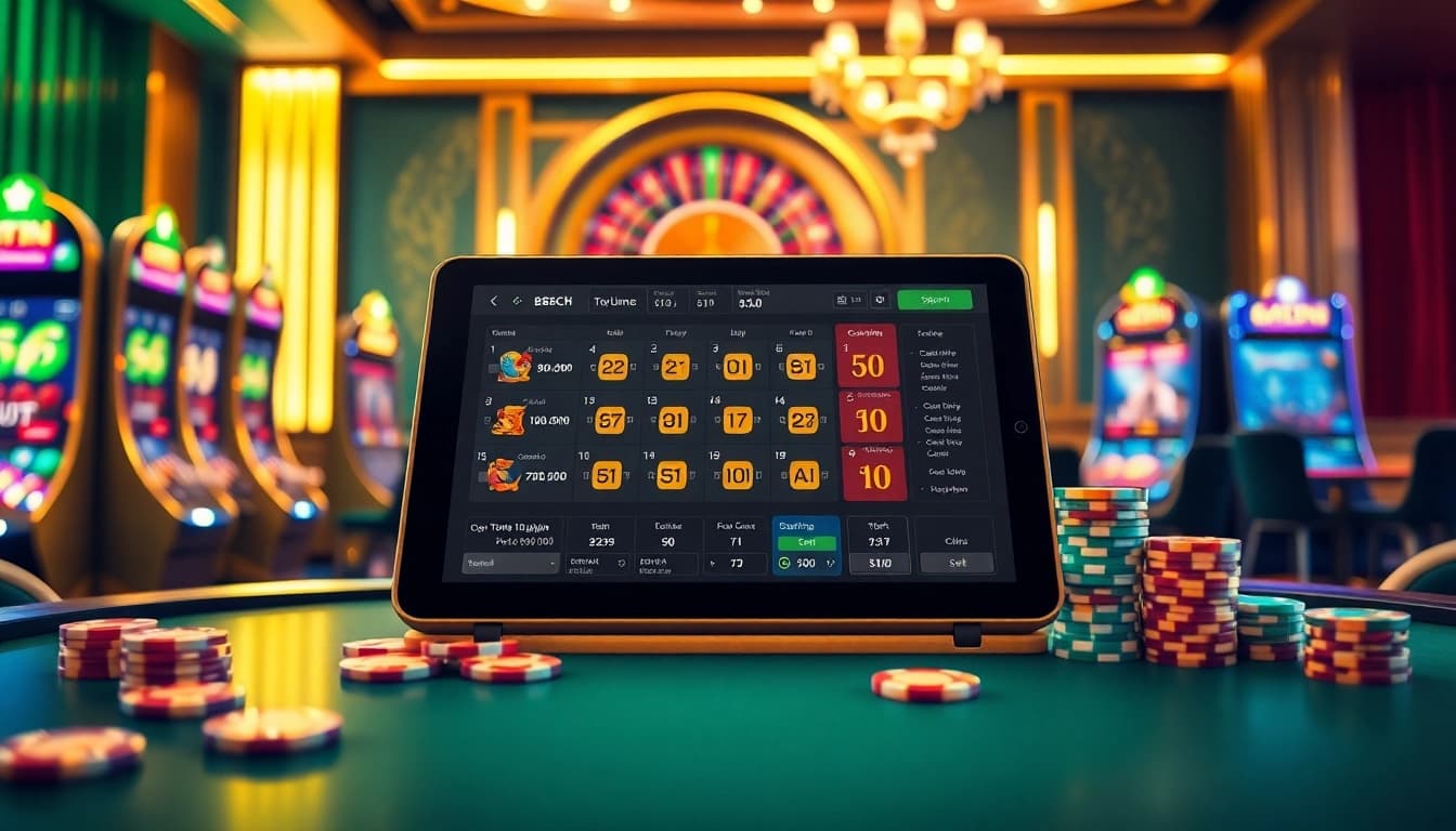 An interactive digital gambling scene showcasing the trang chủ 88clb interface with vibrant casino elements.