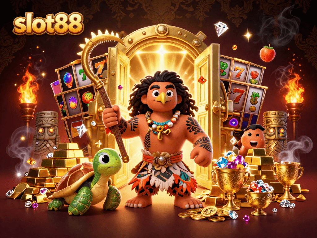 Engage with slot88's vibrant casino scene showcasing animated characters and dynamic game elements for players.